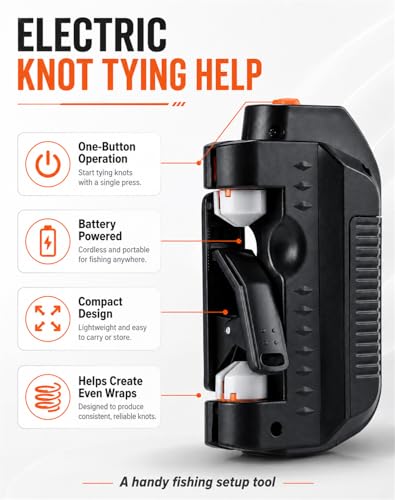 Automatic Fishing Knot Tying Tool, 2026 Upgraded Electric Gt Knot Tier, Quick Consistent Knots for Freshwater Saltwater Anglers, Angler Essential