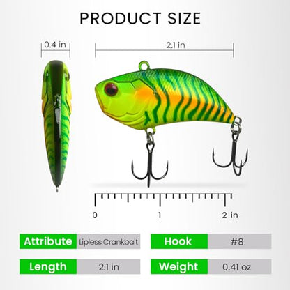 Pristis Jig Head Fishing Lures for Freshwater Saltwater, Weedless Swim Jig Teasers with Sharp Hooks & Exquisite Coating, Pre-Rigged Vibrating Swimbaits Kit Gear for Bass Crappie Walleye Trout Pike - color: 3 pcs Lipless Crankbaits Dark Set