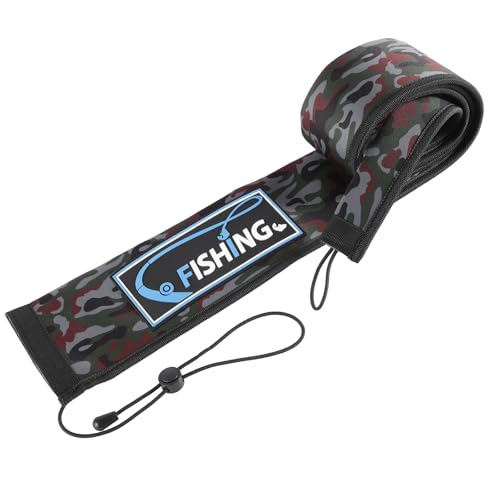 Lightproof Neoprene Fishing Rod Sleeve - Fishing Rod Cover for Storage & Transportation - Puncture Resistant Rod Sock for Casting, Trolling, Spinning Rods - color: Green Camo, size: 58"