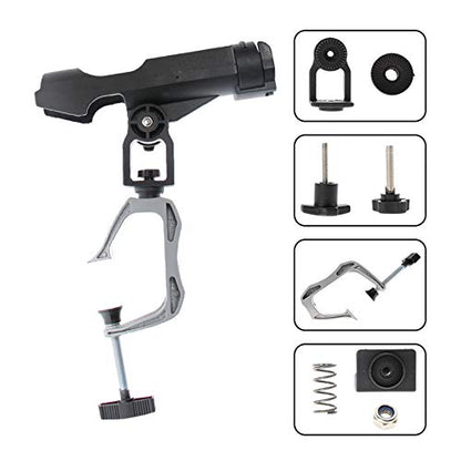 Croch Fishing Rod Holder Boat Rods Holder Folding Holder with Large Clamp Opening 360 Degree Adjustable Fishing Rod Racks Fishing Rod Holder 2 pcs