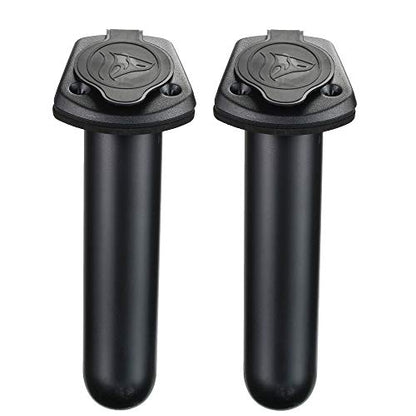 2 Pack Kayak Deck Flush Mount Fishing Rod Holders and Cap Cover for Boat, Canoe and Tackle Accessory Tool