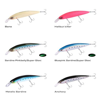 LITTMA Shore Cast 115 Saltwater Sinking Minnow Jerkbait Fishing Plug - color: Metalic Sardine