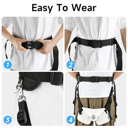 SANLIKE Fishing Fighting Belt, Adjustable Rod Holder Waist Gym Girdle Black | Heavy duty fish fighting belt offers excellent leverage. Perfect waist belt fishing rod holder for big game offshore - color: White Set