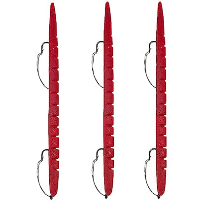 Delong Lures Fishing Lures, Made in America, Pre-Rigged Weedless Bass Lures for Fishing, Segemented Soft Platisc Fishing Bait, Fishing Worm Lure, Fishing Tackle Kit - color: Red Bug
