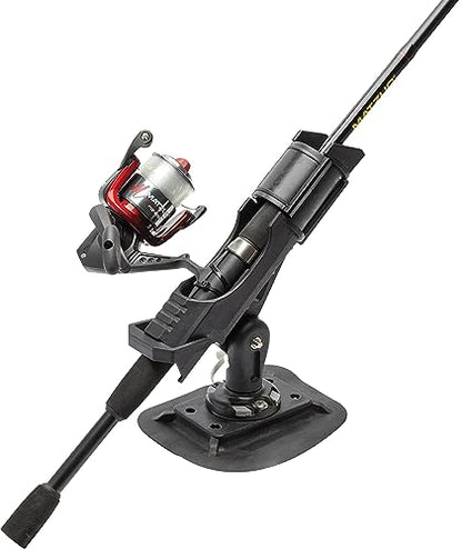 Extreme Max 3006.8618 Fishing Rod Holder with Easy-Install Universal Mounting Bracket for Inflatable Boat, Black