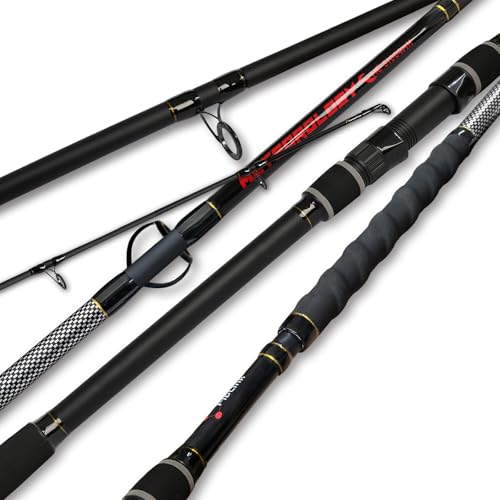 Fiblink Surf Fishing Rod 2 Piece/3 Piece Portable Travel Spinning Rod Saltwater Surf Rod (9'/10'/10'6"/12') - style: Spin-10'-4pc