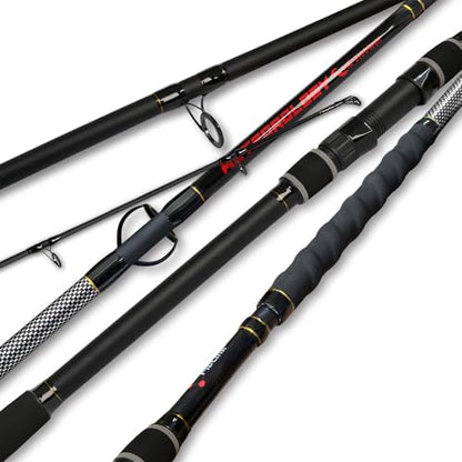 Fiblink Surf Fishing Rod 2 Piece/3 Piece Portable Travel Spinning Rod Saltwater Surf Rod (9'/10'/10'6"/12') - style: Spin-10'-4pc