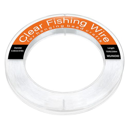 Clear Fishing Line Wire 755 ft, Invisible Monofilament Fishing Line Wire, Nylon String for Hanging Balloons Garland Crafts Picture Decorations, Clear String Threads Cords WUINOID - style: 0.45mm/755ft