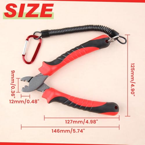 SPEEDWOX Fishing Crimping Tool Fishing Pliers for Single-Barrel Sleeves Crimper Tool Fishing Tackle Saltwater Fishing Gear Crimping Pliers Fishing Crimps for Fishing Line Single Barrel Crimp Sleeves - color: Red