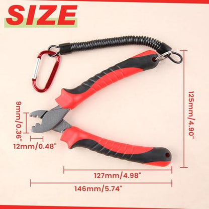 SPEEDWOX Fishing Crimping Tool Fishing Pliers for Single-Barrel Sleeves Crimper Tool Fishing Tackle Saltwater Fishing Gear Crimping Pliers Fishing Crimps for Fishing Line Single Barrel Crimp Sleeves - color: Red