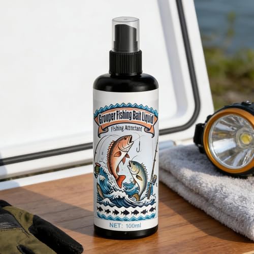 Fish Attractant Angling Spraying Solution 100ml | Bass Fishing Attractant for Bass Catfish Trout Carp Walleye Pike Lake Pond River Reservoir Saltwater