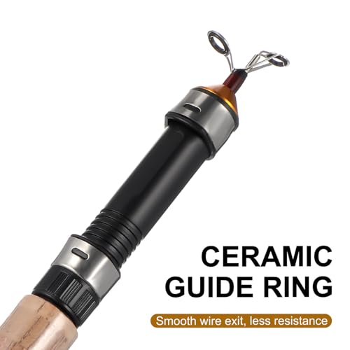 SHINEOFI Telescopic Mini Ultra-Light Ice Fishing Rod Pole 25.59 Inch Portable Pocket Fishing Rod with Durable Guides for Winter Angling
