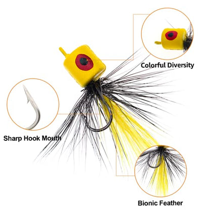 Fly Fishing Poppers Fly Fishing Dry Flies Topwater Fishing Lures Bass Popper Flies Bugs Lures Panfish Bait Fly Trout Bobber Flies Kit for Bass Trout Panfish Bluegill Salmon - color: B: 20pcs Fly Fishing Poppers