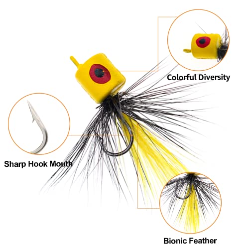 Fly Fishing Poppers Fly Fishing Dry Flies Topwater Fishing Lures Bass Popper Flies Bugs Lures Panfish Bait Fly Trout Bobber Flies Kit for Bass Trout Panfish Bluegill Salmon - color: B: 20pcs Fly Fishing Poppers