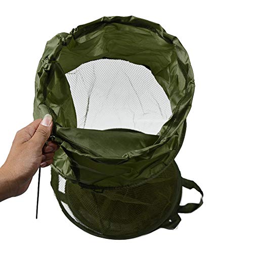 Wilove 5 Layers Fishing Net Trap Fish Basket Collapsible Portable Fish Cage Fishing Keep Net for Crayfish, Crab, Fishes, Fishing Accessories Tool,140cm x 30cm (55.1 x 11.8in)
