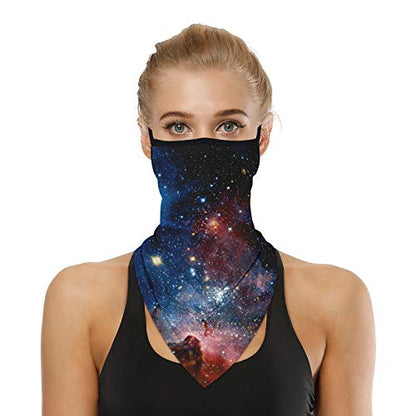 YAYOUREL Neck Gaiter Face Mask Bandanas for Men Women UV Face Scarf Cover Ear Loop Hole Facemask for Fishing Running Cycling - color: Black Pink White
