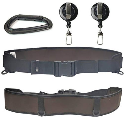 Riverruns Neoprene Adjustable Fishing Wading Belt, Fishing Wader Belt for Men Kayaking. - color: Brown With Tools
