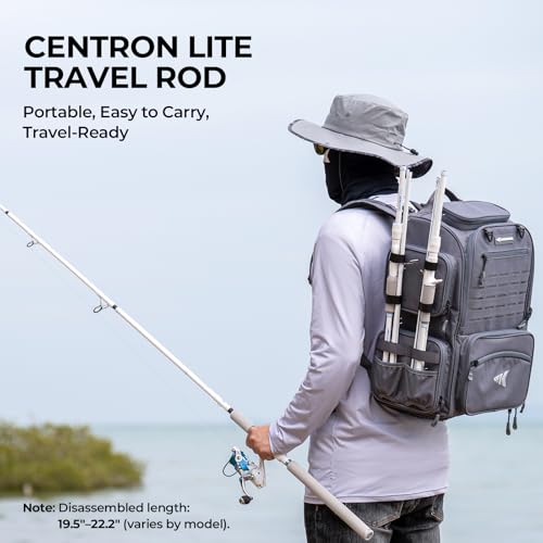 KastKing Centron Lite Travel Fishing Rods, Portable 4/5 Piece Spinning & Casting Rods, Extra Twin-Tip, IM6 Graphite Blanks, Stainless Steel Guides W/Ceramic Rings, Split or Full Rear EVA Handle - size: 6'6"- M- MF(4 Pcs+ Extra Tip), style: Spinning