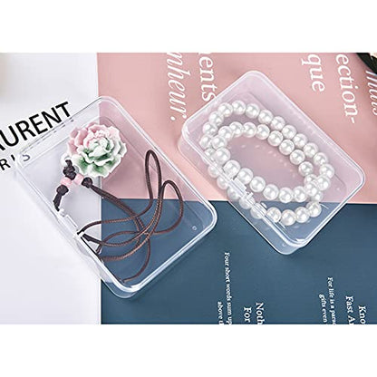 8 Pack Rectangular Clear Plastic Storage Containers Box | Hinged Lid, For Beads and Small Craft Items, 4.5 x 3.3 x 1.1 inch - size: 4.5 x 3.3 x 1.1 inch