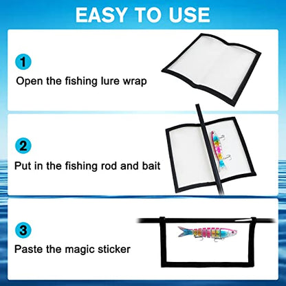 OROOTL Fishing Lure Wraps Hook Covers, 5/12 Packs Fishing Lure Covers for Rod Durable Clear PVC Treble Hook Cover Bait Storage Protector Keep Safe from Sharp Hooks - style: Black-6 M+6 L