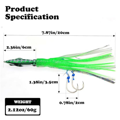 Squid Fishing Lures Set, Fishing Squid Lures Soft Luminous, Large Simulation Artificial Lures Baits Lifelike Plastic Fishing Soft Lure for Saltwater and Freshwater - color: B-Squid Jig 3pcs