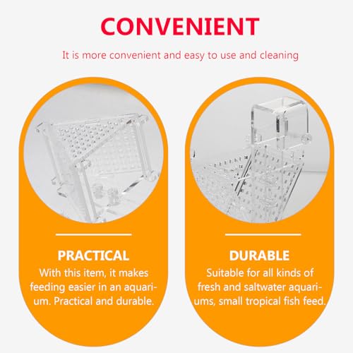 Ciieeo Acrylic Red Bloodworm Feeder Cup Tapered Fish Feeding Holder Aquarium Food Container for Live Bait Fish Tank Accessories