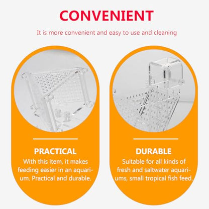 Ciieeo Acrylic Red Bloodworm Feeder Cup Tapered Fish Feeding Holder Aquarium Food Container for Live Bait Fish Tank Accessories