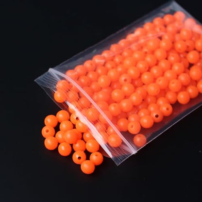 Tigofly 200 pcs/lot Plastic 5.7mm Round UV Hot Orange Fishing Beads Hard Floating Bobber Bulk Beads Fishing Accessories