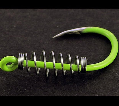 Pack of 40 Fluorescent Green Fishing Hooks Baiting Dough Stainless Barded Fish Spring Tackle 5-13 Size - size: 5# 40pcs