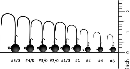 Nako 200% Sensitive Tungsten Ball Jig Heads - 5 Pack - No Chip Black - Tungsten Fishing Jig Heads, 1/32, 1/16, 1/8, 3/16, 1/4, 3/8oz, Damiki Rig Jig Heads - size: 3/16 oz - #1/0 Hook - 5 Pack