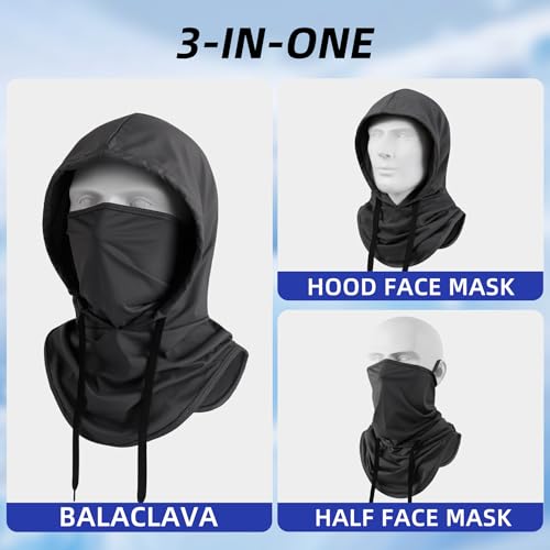 Summer Balaclava Face Mask with Breathable Holes Sun Face Shield UV Protection Full Head Mask for Men Women Fishing Cycling - color: Dark Grey-standard