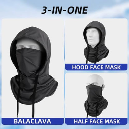 Summer Balaclava Face Mask with Breathable Holes Sun Face Shield UV Protection Full Head Mask for Men Women Fishing Cycling - color: Dark Grey-standard