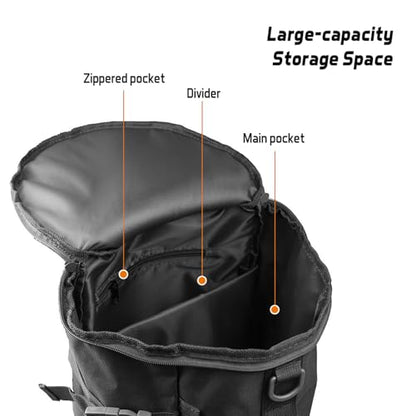 HURRISE Fishing Tackle Bag, Multifunctional Large Capacity Fishing Backpack Outdoor Travel Camping Fishing Rod Reel Tackle Bag Shoulder Bag Luggage Bag (Black) - color: Black