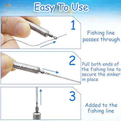 Fishing Weights Sinkers Kit, 25/30pcs Bass Casting Drop Shot Weights Lead Fishing Weights for Catfish Saltwater Freshwater Fishing - size: 25pcs