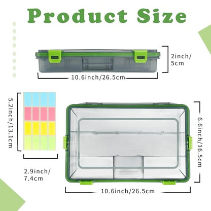 8 Pcs Fishing Tackle Boxes with Adjustable Dividers Waterproof Clear Fishing Tackle Storage Organizer Airtight Plastic Tackle Box for Lure Bait Hook Terminal Tackle(Large)