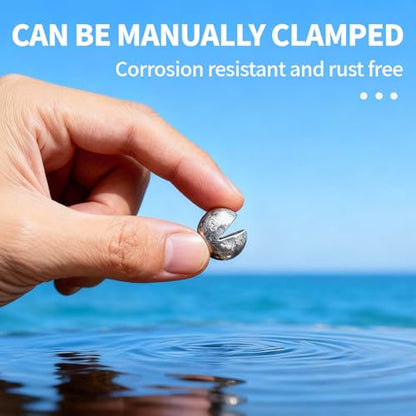 Caleb 200/320Pcs Split Shot Fishing Weights Sinkers, Removable Lead Fishing Weights, Premium Duckbill Reusable Fishing Sinkers for Freshwater Saltwater Bass Trout Fishing Accessories - 5/6 Sizes - size: 200PCS/5 SIZE