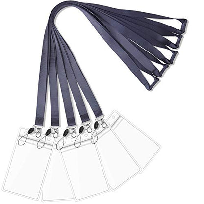Foshine Lanyard with ID Badge Holder Black Breakaway 5 pcs for ID Badges | Lanyards For ID Badges Keys Women Men Cruise Neck Office Waterproof - color: 5 Pack Lanyard With Badge Holder