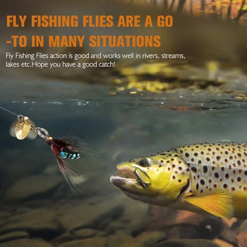 Dovesun Fly Fishing Lures Fly Fishing Flies Wet Fishing Flies Fishing Lures Fishing Spinner for Bass Sunfish Pike Trout 5PCS/10PCS - color: Fly-5pcs, size: Size8#