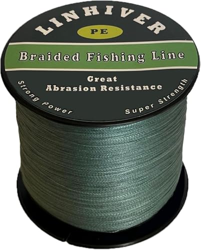 Braided Fishing Line, Strong Power, Great Abrasion Resistance, Thin Diameter, No Stretch, Low Memory and High Sensitivity(164/328/547/1093Yds) 10/15/20/30/40/50/60/70/80/100LB,4/8 Strands - color: Dark Green, size: 40LB-0.28mm-328YDS(300M)-4 Strands
