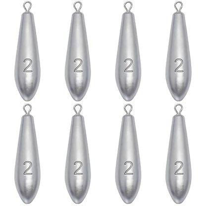 Drop Shot Fishing Weights Sinkers for Saltwater Freshwater Fishing - style: 2 Ounce-8pcs
