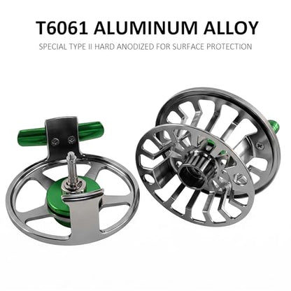Aventik FLK II Fly Fishing Reel Aluminum Trout 3/5, 5/7, 7/9wt Large Arbor Freshwater Fly Reel with Line. - size: 3/5wt, style: Silver-without Line