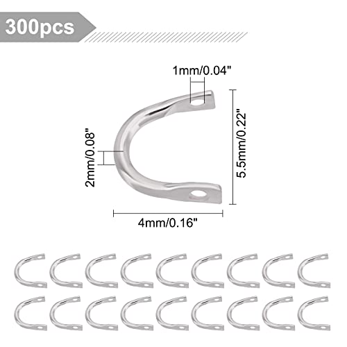 SUPERFINDINGS 300Pcs Fishing Spinner Clevis U Shaped Spinnerbait Clevis Platinum Brass Links Easy Spin Spinner Clevis Spinner Change Spinner Clevis for Lure Making, Hole: 1mm - color: Platinum