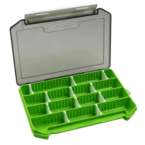 2-Pack Fishing Tackle Boxes,Small Tackle Trays with Adjustable Dividers for Hooks, Weights, Swivels, Hard Lures (Green) - color: 2 Pack Green(Size: 8" L x 5.5" W x 1" H)