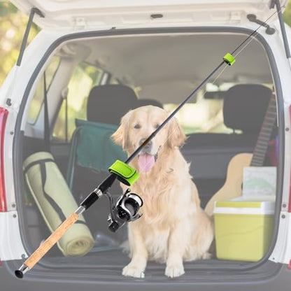 Sumind 12 Pcs Fishing Rod Straps Ties, Fishing Pole Belts Stretchy Straps, Elastic Tackle Ties Cable Holders Fit for Casting Rods, Spinning and Fly - color: Green