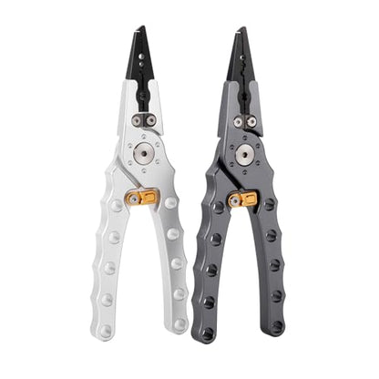 Fishing Pliers with Safety Lock, Aluminum Alloy 8" Fishing Plyers with Hook Remover, Fishing Pliers for Saltwater Freshwater Ice, Fishing Gear Stuff for Men