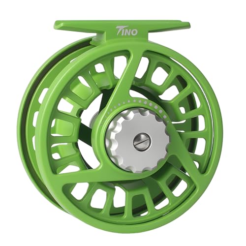 Maxcatch Tino Fly Fishing Reel, Large Arbor All Aluminum with CNC Cutting Trout Fly Reels, 3/4 5/6 7/8wt - color: Reel Only (Green), size: 7/8wt