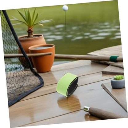 10pcs Elastic Fishing Rod Ties Bands Non-Slip Green 30x250mm Straps for Casting and Spinning Rods Outdoor Holders for Secure Tackle Organization