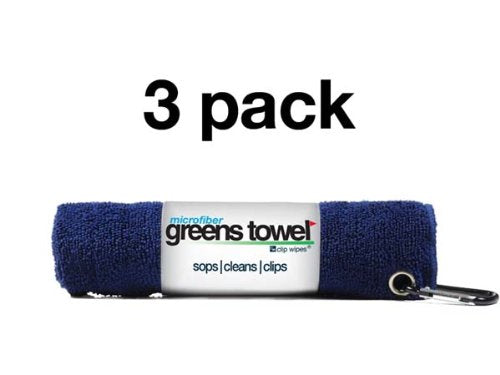 Navy Blue 3 Pack Golf Towel Set for Golf Bags with Clip, Plush Microfiber Nap Fabric, 16x16, The Original (Classic Navy) - color: Classic Navy