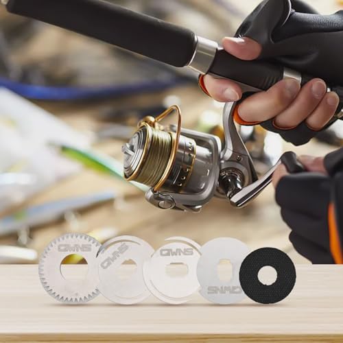 Fishing Reel Drag Clicker Kit with Stainless Steel and Carbon Fiber Washers for Metanium Right Hand Includes Sprocket Pressure Plate Complete Repair Set