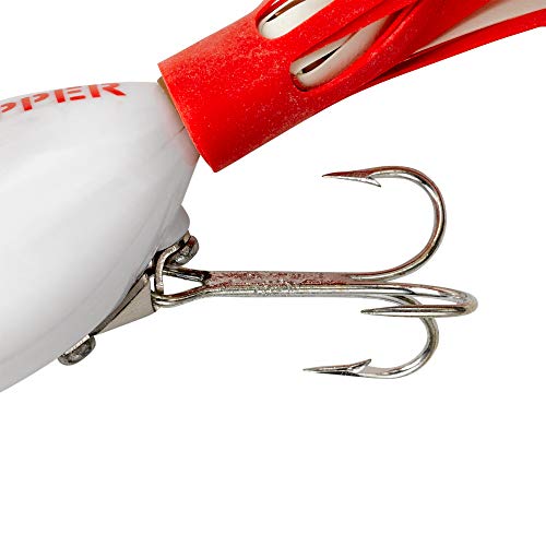 Arbogast Hula Popper Topwater Bass Fishing Lure - color: White/Red Head, size: 1 3/4 in, 1/4 oz